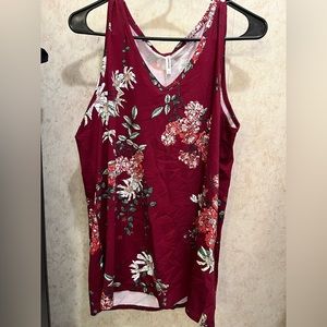 Women’s burgundy floral tank top size L